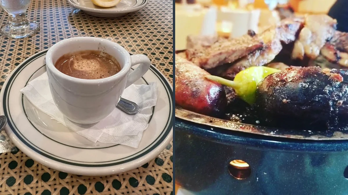 Uruguayan grill plates on the table