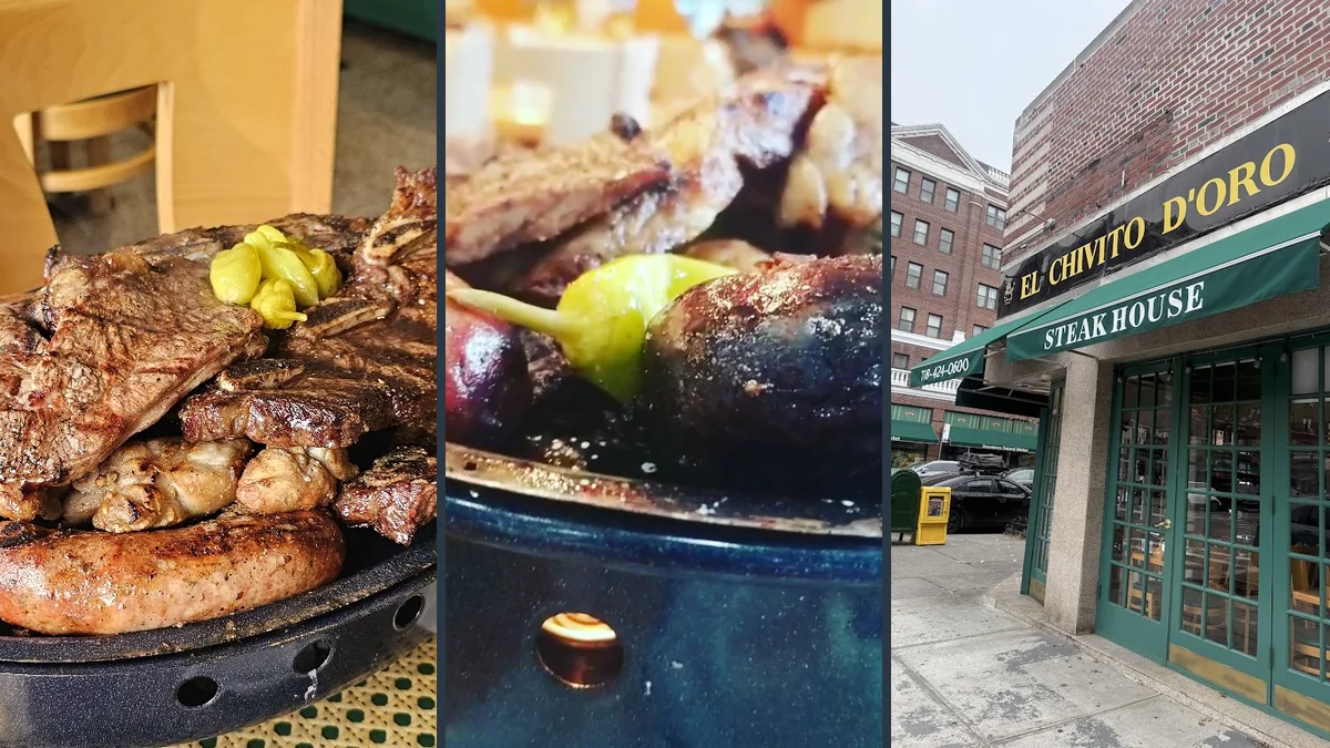 Counter service beside a hot grill