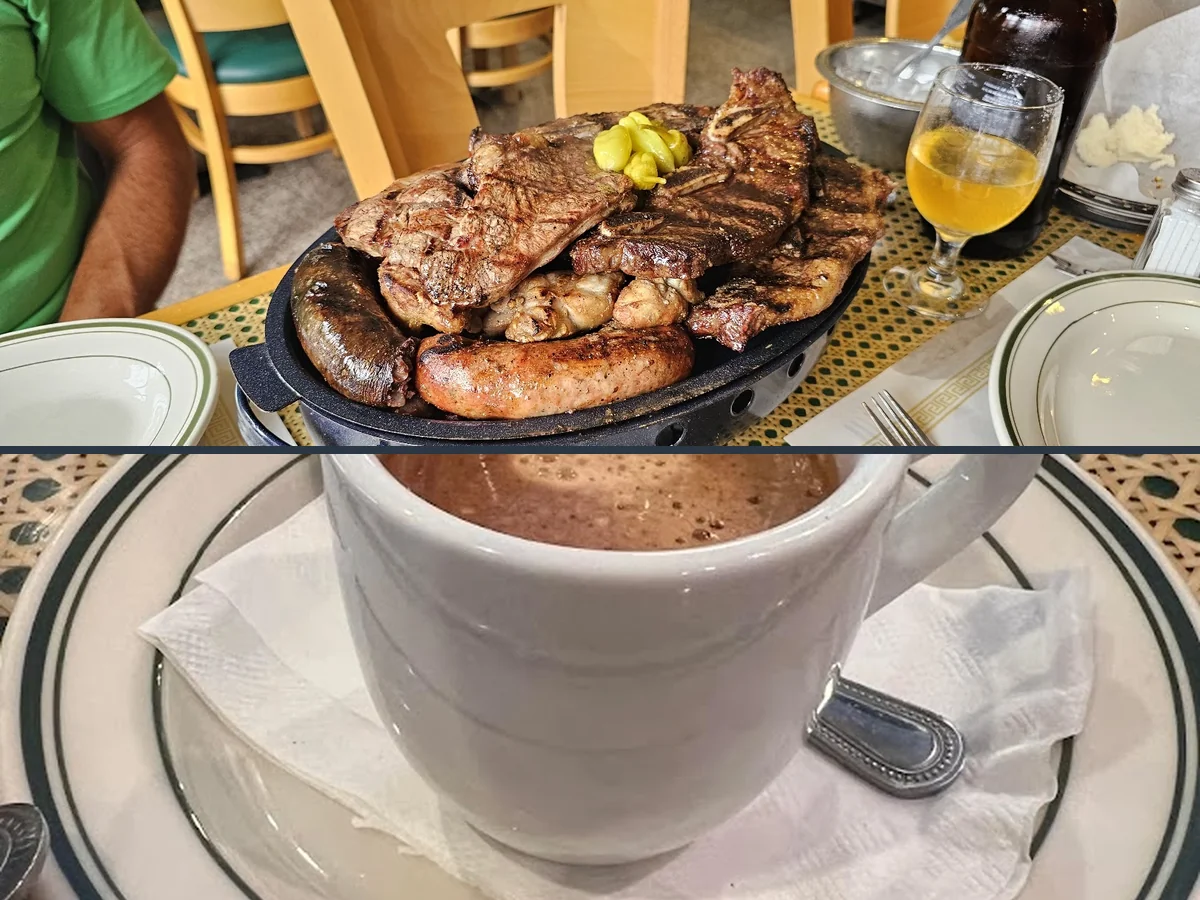 Grilled meats over open flame