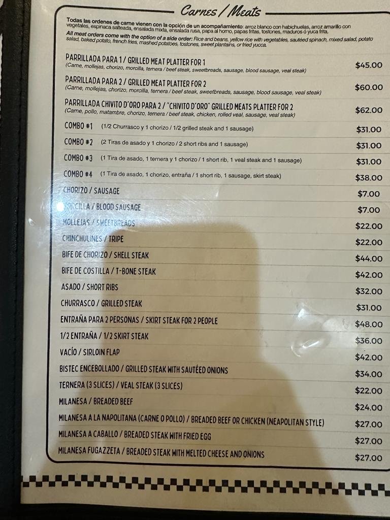 Printed menu showing soups and sandwiches